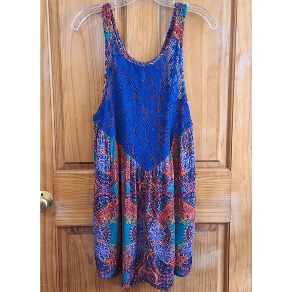 Free People Tops - Intimately Free People Tank Top Halter Women's Small Blue Lace Bohemian Summer